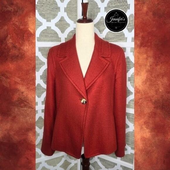 Talbots Rust Wool Blend One Button Swing Blazer/Jacket Size 12 - Picture 1 of 10
